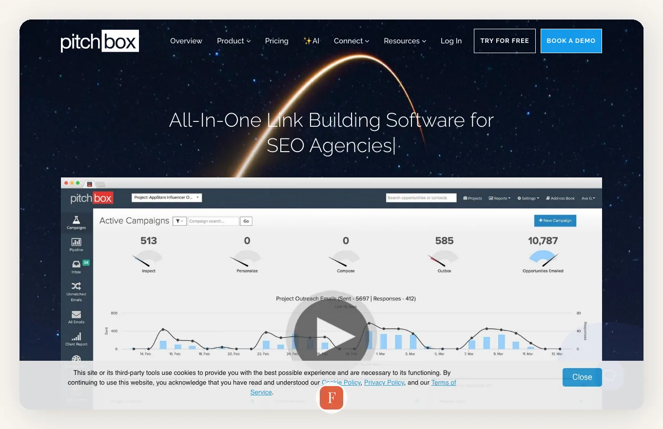 Pitchbox interface screenshot
