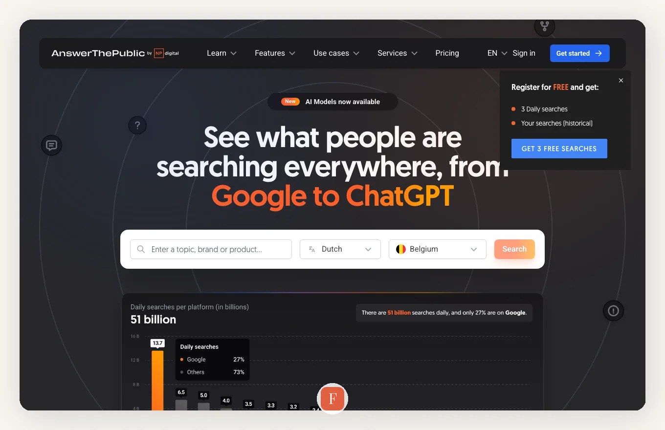 AnswerThePublic interface screenshot