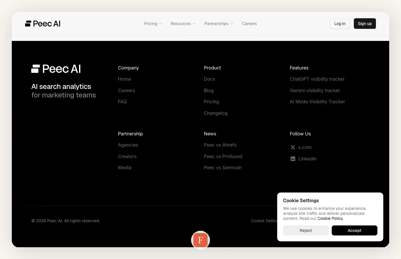 Peec.ai interface screenshot