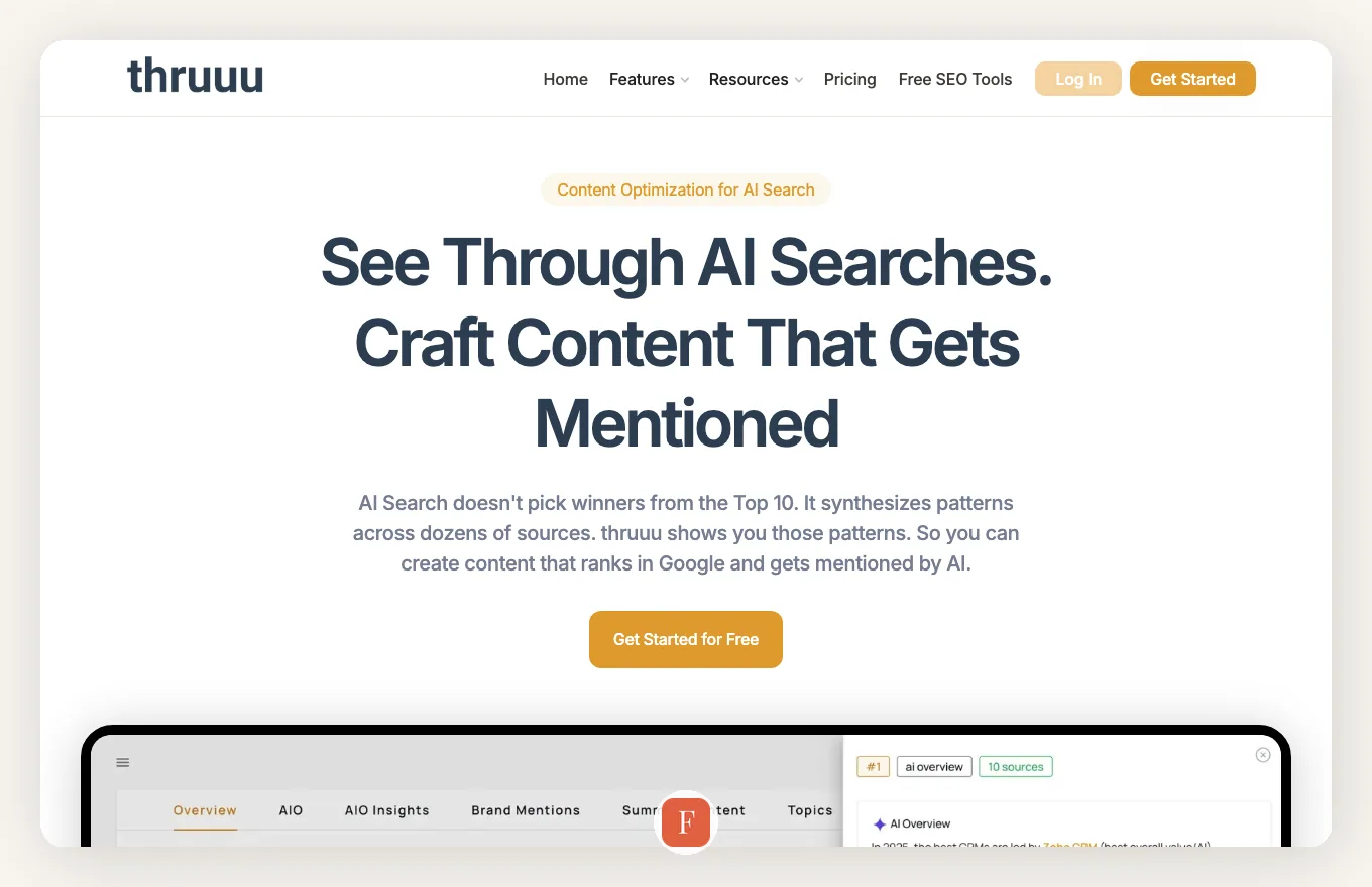 thruuu interface screenshot