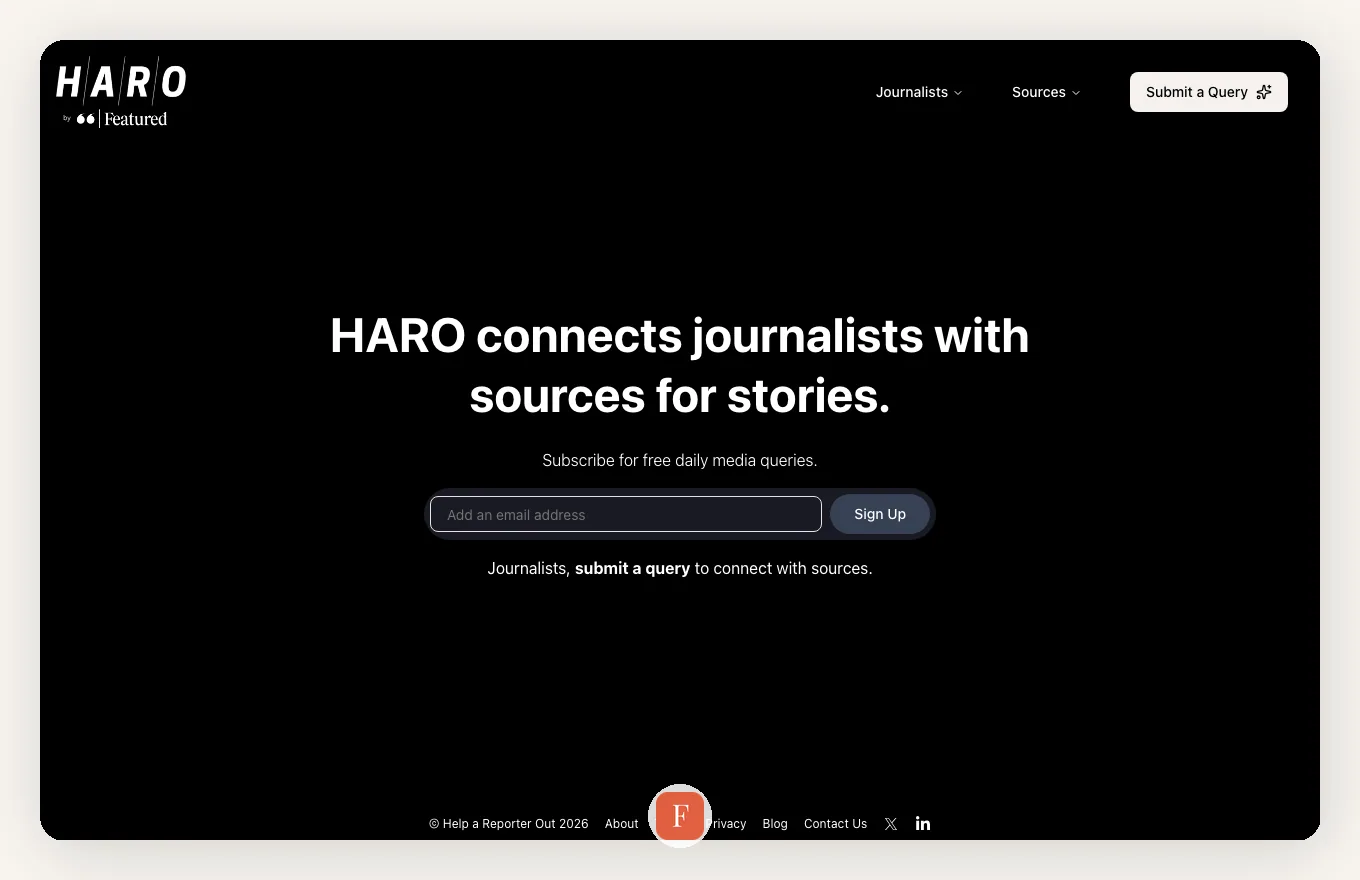 HARO / Connectively interface screenshot