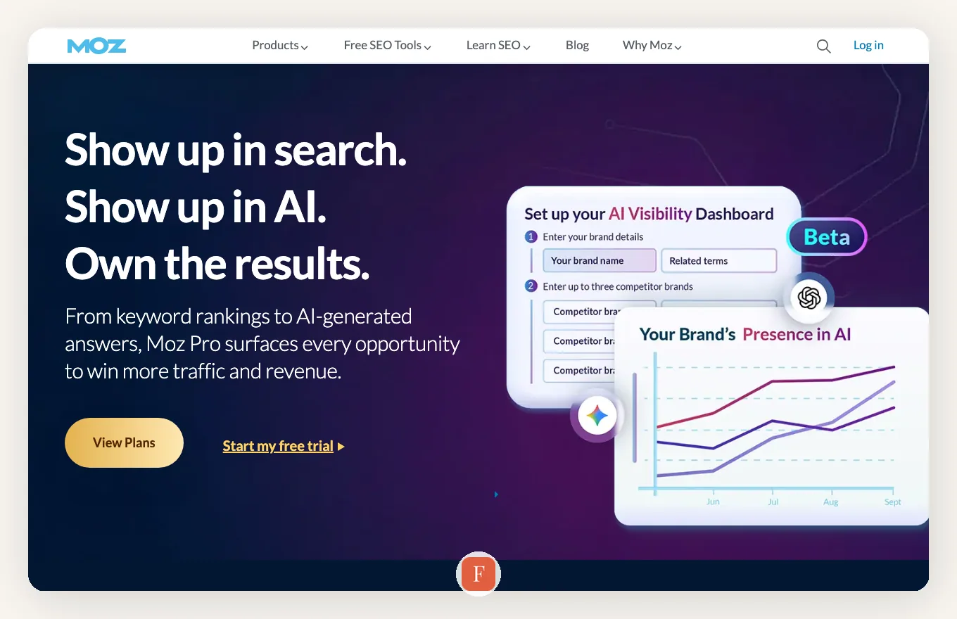 Moz interface screenshot