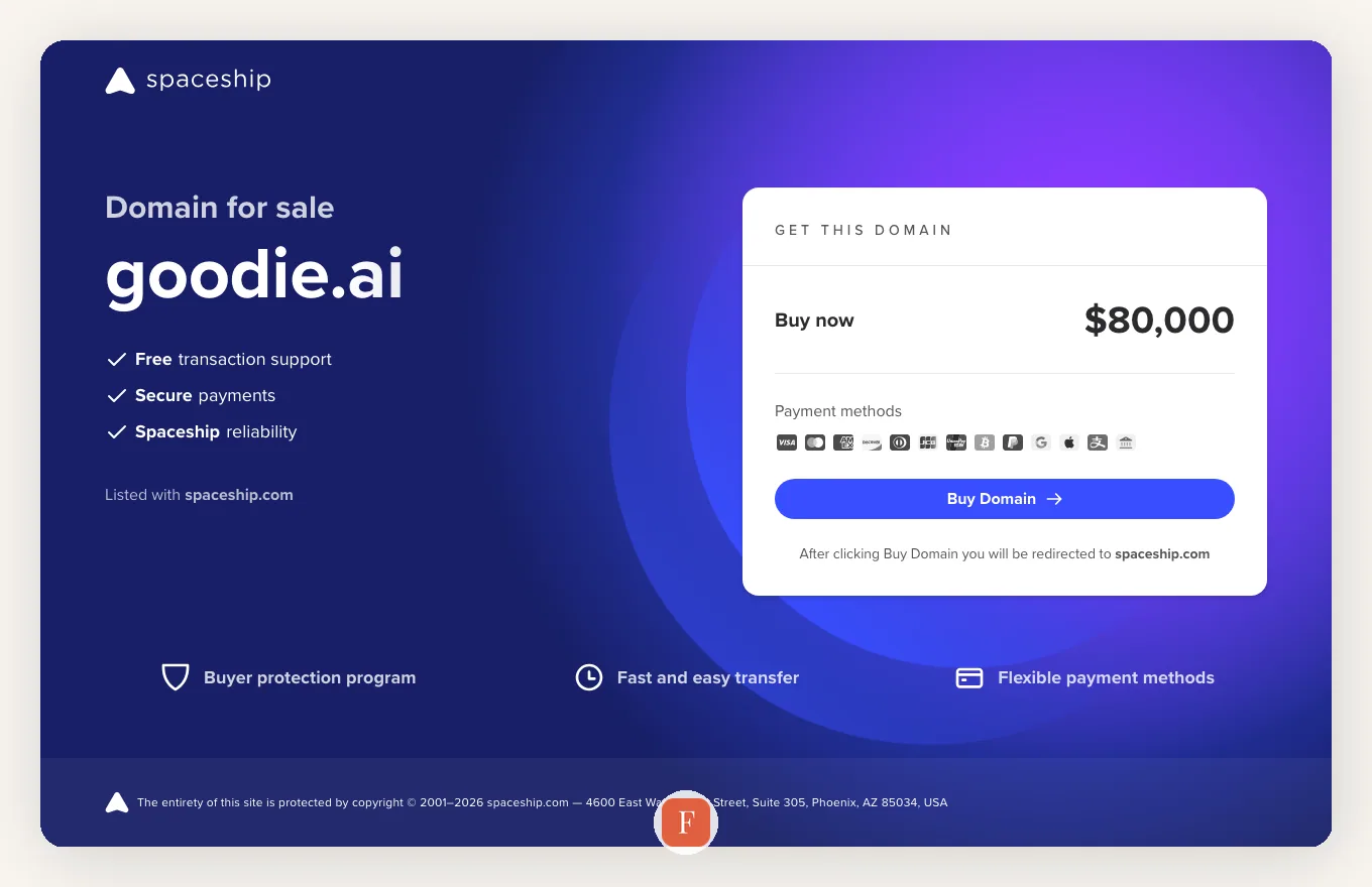Goodie AI interface screenshot