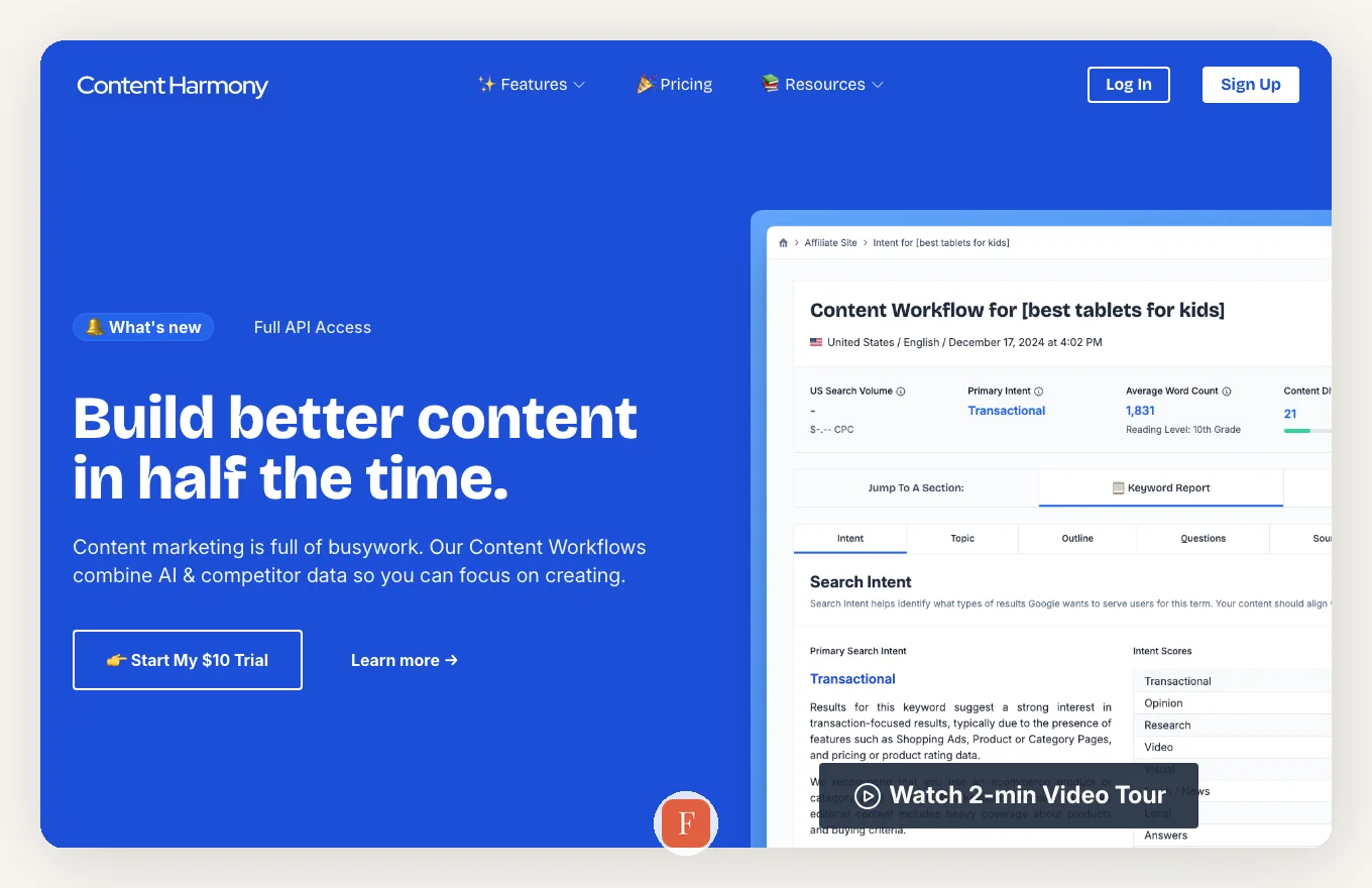 Content Harmony interface screenshot