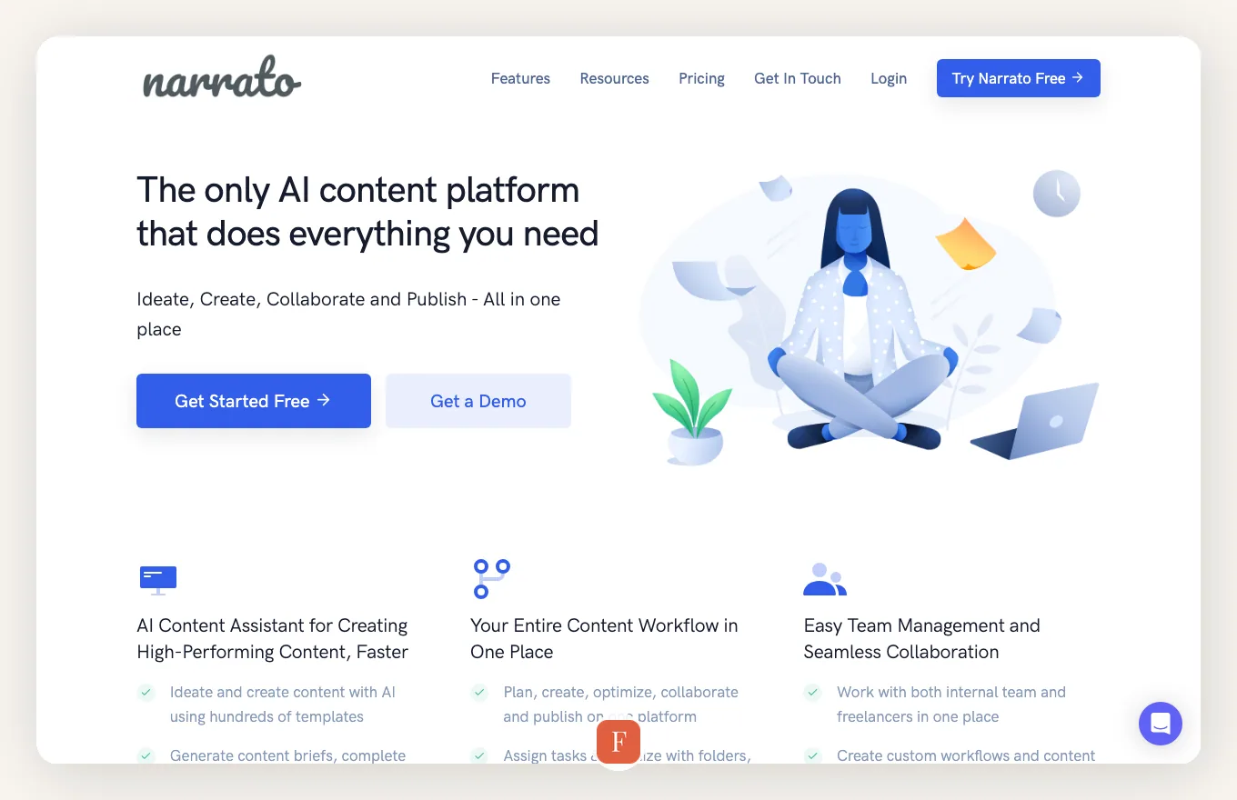 Narrato interface screenshot