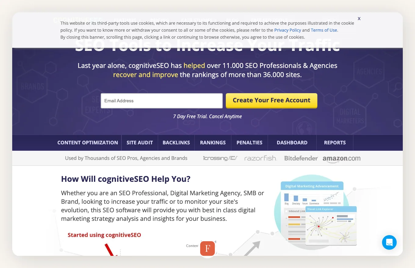 CognitiveSEO interface screenshot