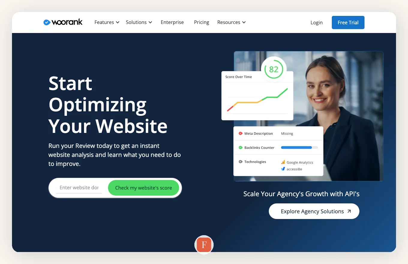 WooRank interface screenshot