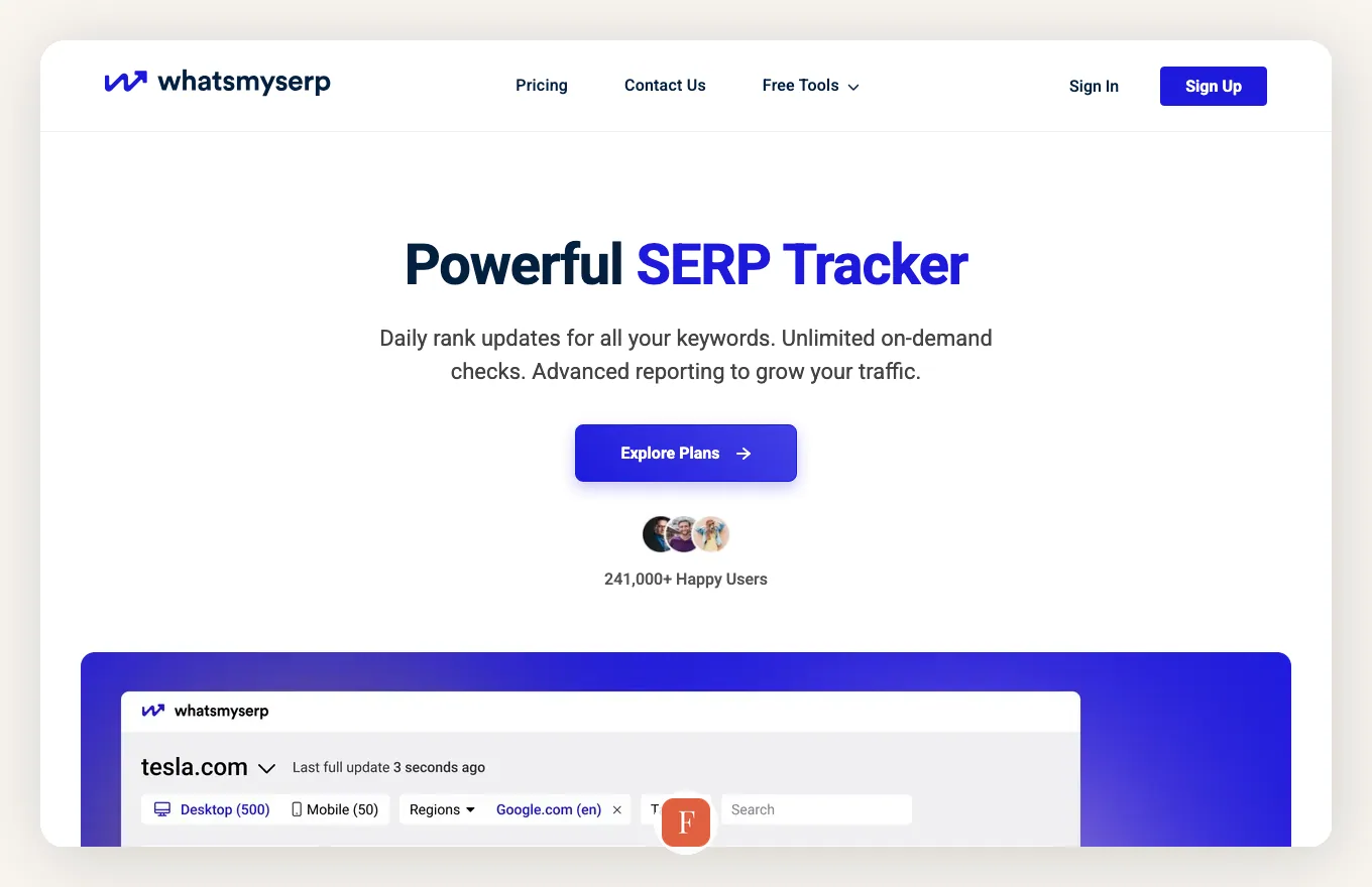 WhatsMySerp interface screenshot
