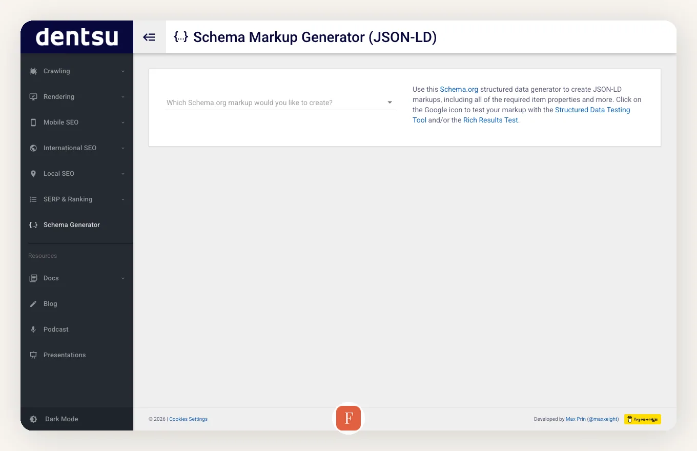 Merkle Schema Generator interface screenshot