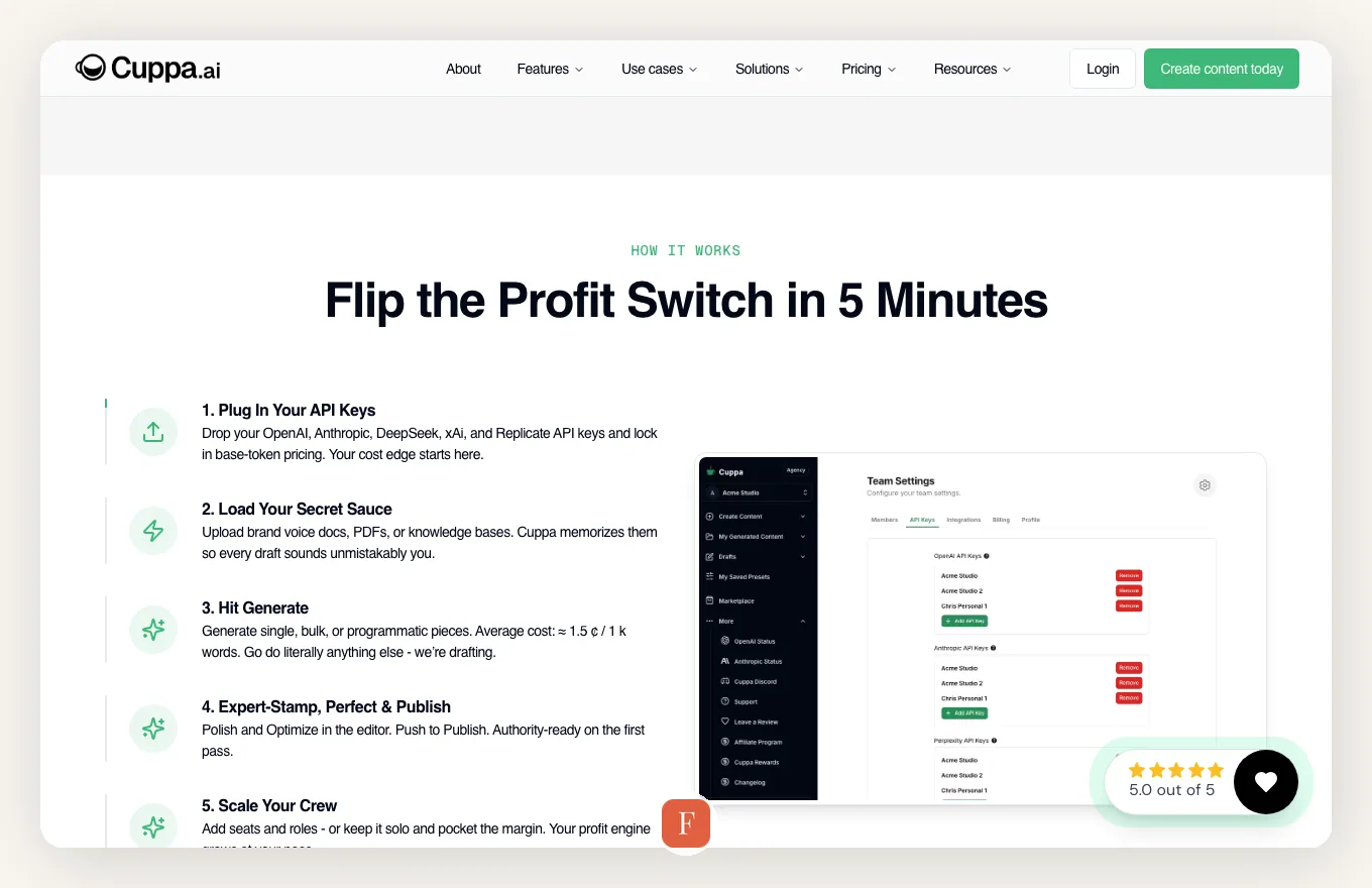 Cuppa interface screenshot