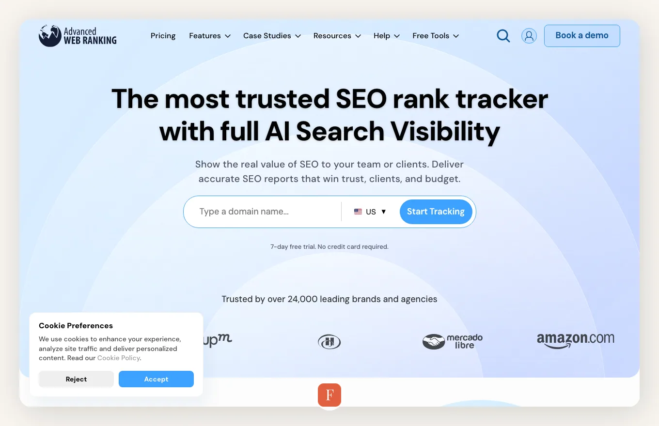 Advanced Web Ranking interface screenshot